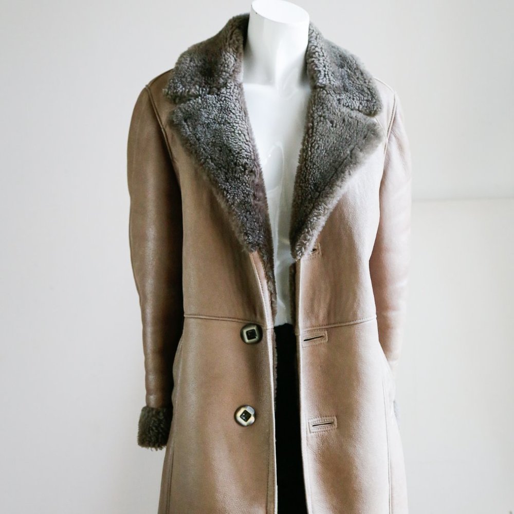 Vintage Classic Sheepskin Sheep Rancher Coat